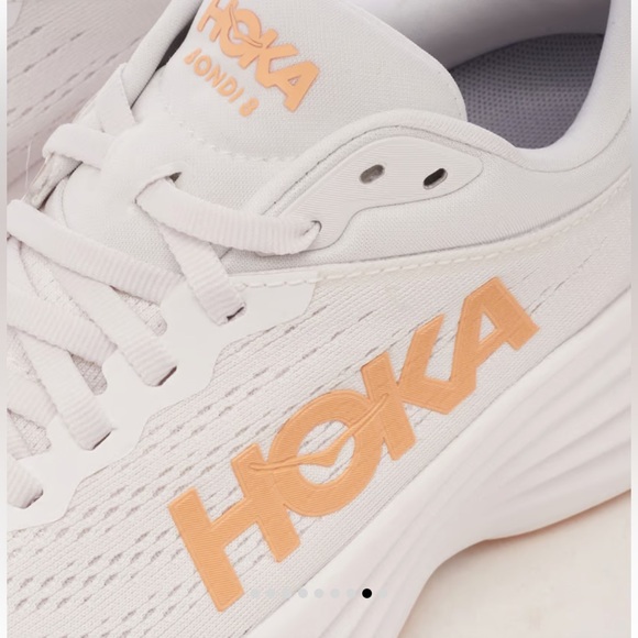 HOKA Bondi 8 sneakers women size 7.5 White /Cantaloupe New Season Women - Picture 5 of 16